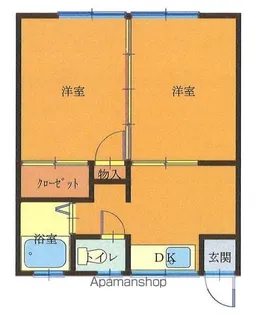 第二かわばた荘【1階】の間取り