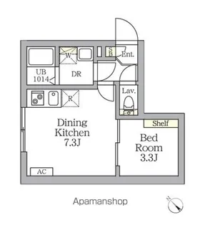 AGLAIA 新宿横寺町【107号室】の間取り