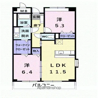 ビエント ナイン【3階】の間取り
