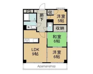 旭丘ハイツ【2階】の間取り