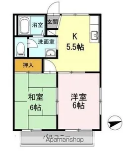 サンロイヤルA【2階】の間取り