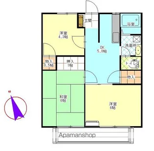 メゾンシャルマン【105号室】の間取り