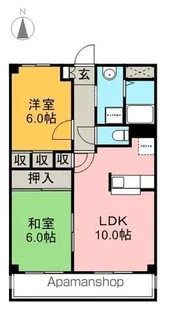 ジュネス花園【201号室】の間取り