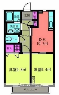 カーサ・ベルデ B棟【203号室】の間取り