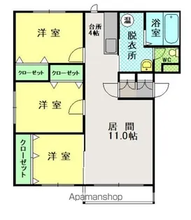 バンビーノ住吉【2階】の間取り