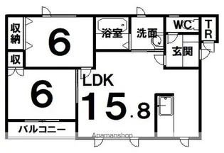 2LDKの間取り画像