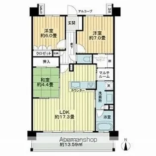 サーパスシティ南松本駅前ノースガーデン【3階】の間取り