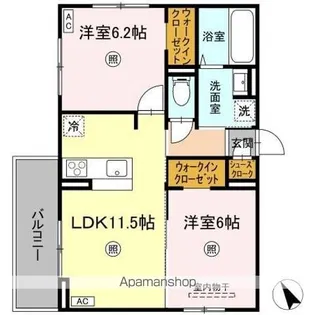 TORISIA箱崎宮前【203号室】の間取り