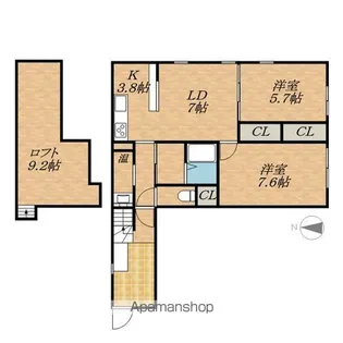 アダージオ池田【2階】の間取り