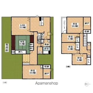 愛知県岩倉市八剱町下池田【一戸建】の間取り