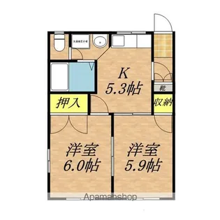 フレグランスベルワン【201号室】の間取り