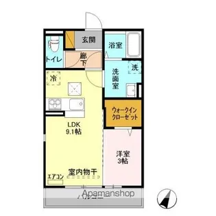 ゼピュロスみどりの G棟【105号室】の間取り