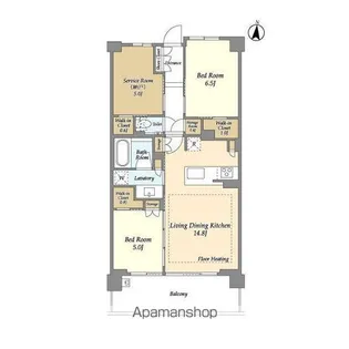 ドゥーエ町屋【3階】の間取り