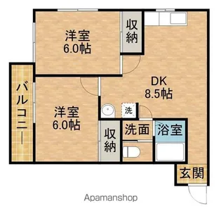 EIGHT BUILDINGⅡ【3階】の間取り