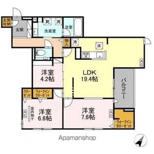 セレスティア栄生【1階】の間取り
