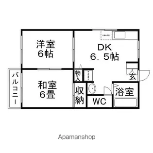 第5的野コーポ【1階】の間取り