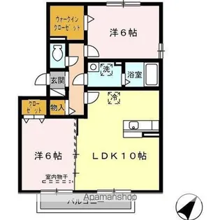 グラス ツイン B【2階】の間取り