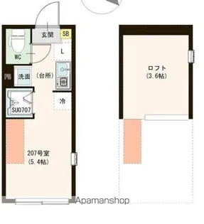ル・ブラン小岩【207号室号室】の間取り