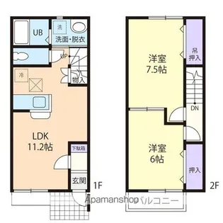 サニーカーサハル【107号室】の間取り