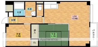 ルミネ羽衣【102号室】の間取り