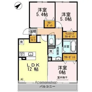 リッシュヴェール【3階】の間取り