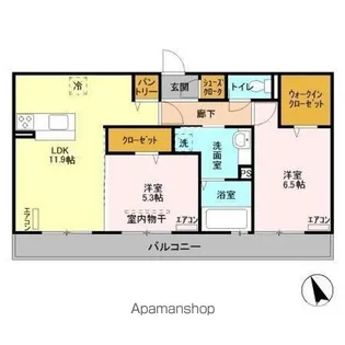 ハーモニックコート羽鳥野 A【3階】の間取り