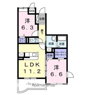 マンショングレイスエレガント【3階】の間取り