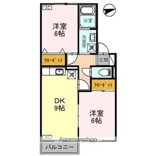 コンフォメント【202号室】の間取り