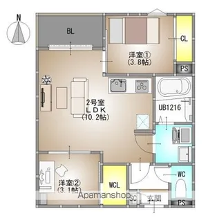 REGALEST 伊島Ⅰ【302号室号室】の間取り