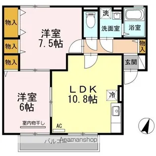 広島県福山市神辺町大字川南【アパート】の間取り