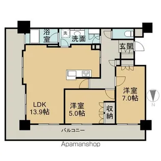 レジディアタワー仙台【7階】の間取り