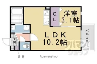 プライムコート伏見醍醐【3階】の間取り