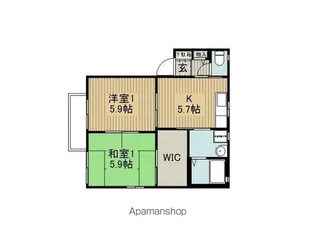 グリーンセトル【D202号室】の間取り