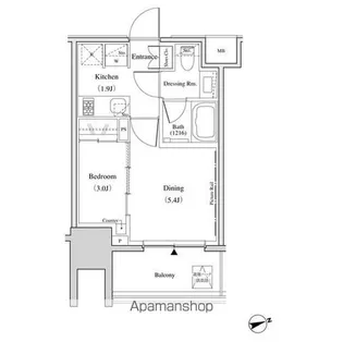 ザ・パークハビオ北千住【12階】の間取り