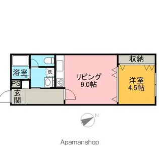 SUN一の坂【106号室】の間取り