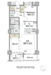 シャレール広尾 2号棟【2-207号室】の間取り