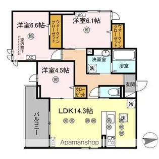 レジデンス スワン【1階】の間取り
