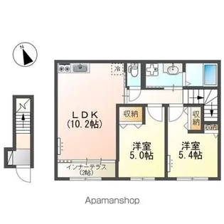 滋賀県彦根市高宮町【アパート】の間取り