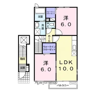 広島県府中市高木町【アパート】の間取り
