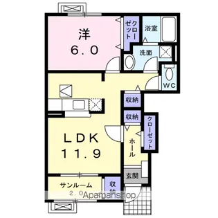 ベルソレイユ【1階】の間取り