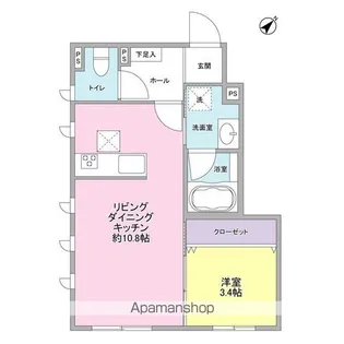 アトール上野毛【1階】の間取り