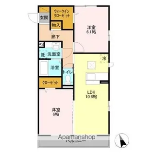 フラッツ酒井根 Ⅰ号棟【1階】の間取り