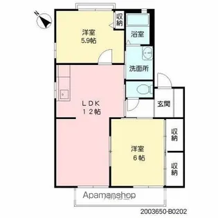 グレイシャス三苫 B棟【2階】の間取り