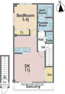 アル・羽ノ浦A【203号室】の間取り