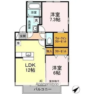 リビングタウン連島 E棟【E201号室】の間取り