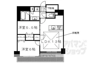 プレサンスロジェ四条大宮駅前【602号室】の間取り