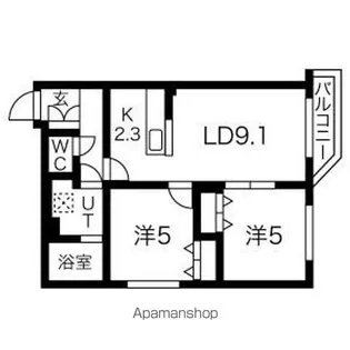 クラリス菊水Ⅱ【4階】の間取り