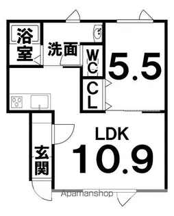 1LDKの間取り画像