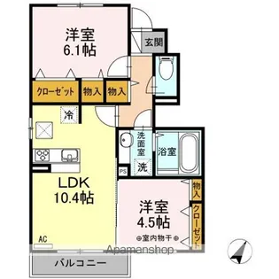 レ・セーナ A【1階】の間取り