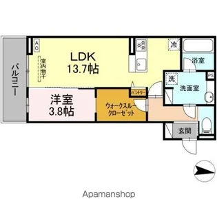 ラピルデ開成【202号室】の間取り